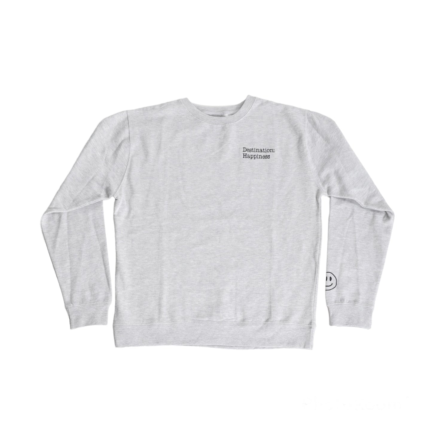 Gray "Destination: Happiness" Logo Crewneck