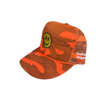 Safety Orange Camo Happy Trucker Hat (Full Camo)