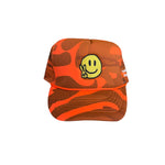 Safety Orange Camo Happy Trucker Hat (Full Camo)