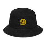 "Peace & Happiness" Denim Bucket Hat