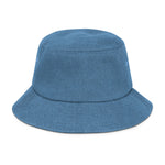 "Peace & Happiness" Denim Bucket Hat