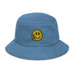 "Peace & Happiness" Denim Bucket Hat