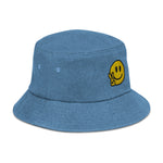 "Peace & Happiness" Denim Bucket Hat