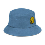"Peace & Happiness" Denim Bucket Hat