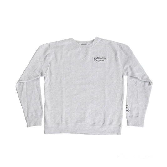 Gray "Destination: Happiness" Logo Crewneck